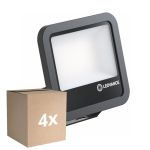 Multipack 4x Ledvance Led-Scheinwerfer Aluminium Schwarz 69W 9150lm 100D - 830 Warmweiß | IP66 - Symmetrisch