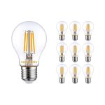Multipack 10x Noxion Lucent LED E27 Poire Filament Claire 4.5W 470lm - 822-827 Dim To Warm | Dimmable - Équivalent 40W