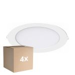 Multipack 4x Noxion Downlight LED Slim V2.0 20W 2000lm 120D - 830 Blanc Chaud | 225mm - Diamètre 200mm - IP44 