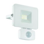 Eglo Applique Murale Faedo 3 Aluminium Blanc 10W 1000lm - 850 Blanc Froid | IP44 - Détecteur De Mouvement
