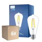 Multipack 6x Philips MASTER Value LED Ampoule E27 Edison Filament Claire 5.9W 806lm - 927 Blanc Très Chaud | Meilleur rendu des couleurs - Équivalent 60W